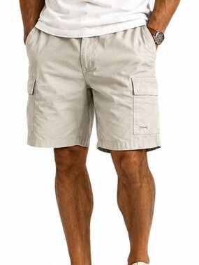 Fox Golf Men's Size 32 Khaki Tan Cargo Preppy Flat Front Golf Shorts
